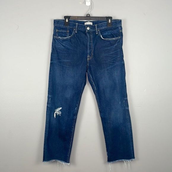 Zara Denim - Zara Woman Cropped Buttonfly Hi Rise Blue Jeans. US Size 8.